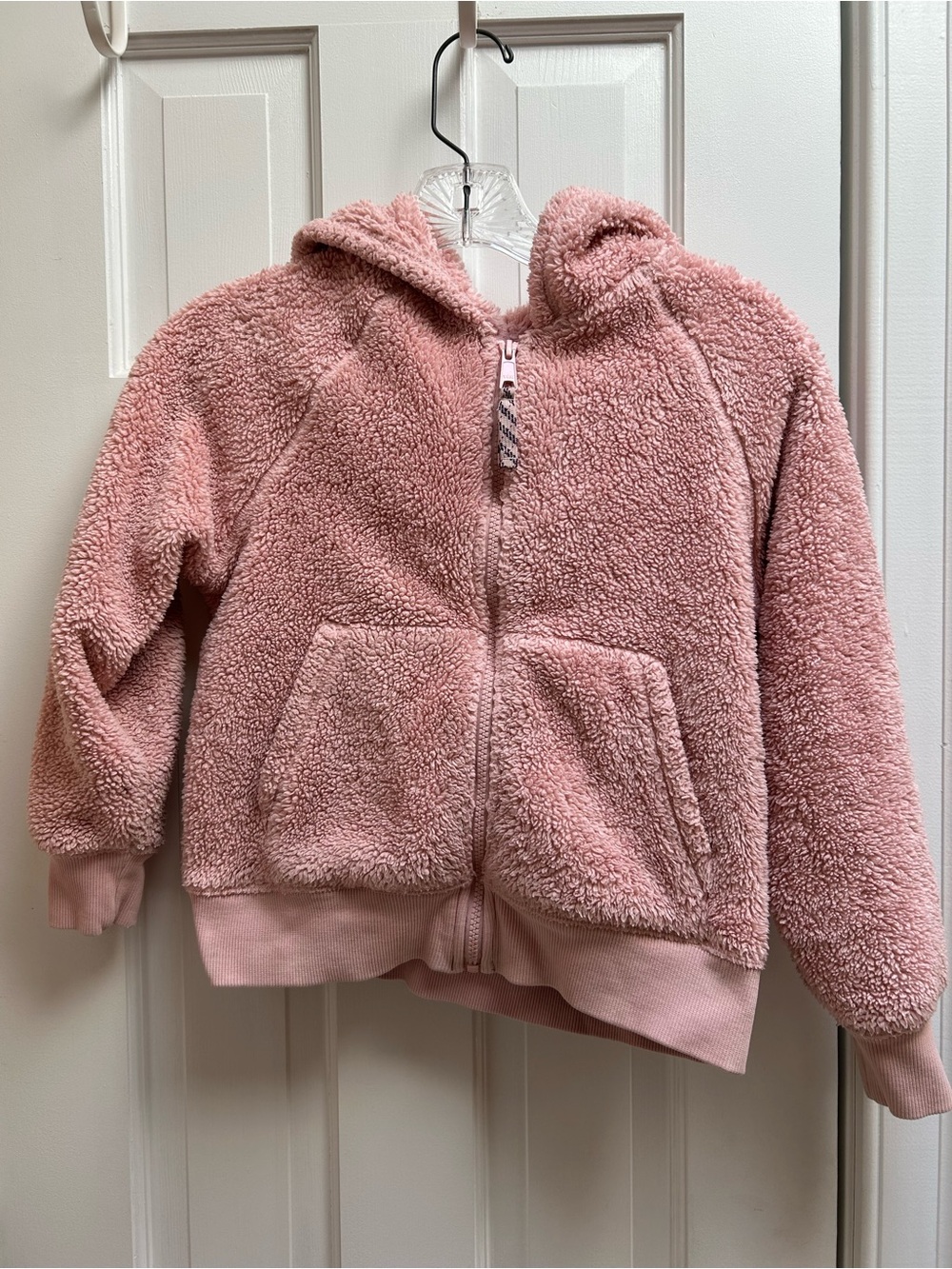 Kids Plush Zip-Up Hoodie - Pink